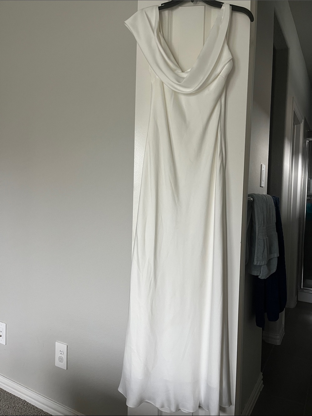 Gianni Bini White Cowl Neck Maxi Dress